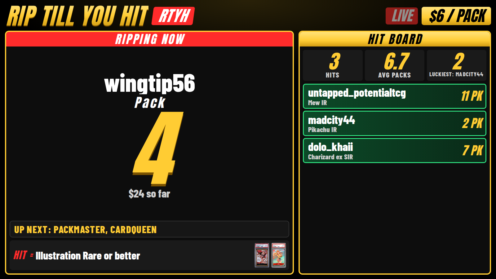 Rip Till You Hit board